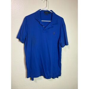 Polo Ralph Lauren Mens Pima Soft Touch Polo Shirt Blue Large Multi Pony Logo